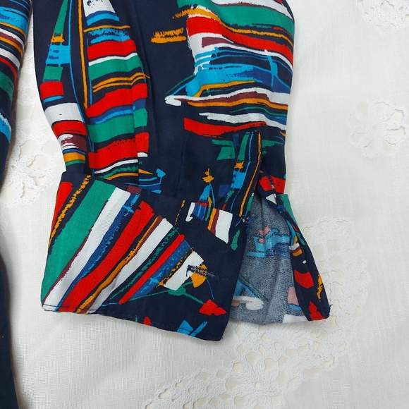 Soft Surrounding Sail Away Boat Print Tunic Top - Picture 11 of 14